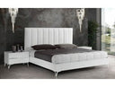 Angela - Italian Modern White Eco Leather Bed w/ Nightstands