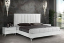 Angela - Italian Modern White Eco Leather Bed w/ Nightstands