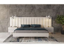 Angela - Italian Modern White Eco Leather Bed w/ Nightstands and Wings