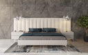 Angela - Italian Modern White Eco Leather 4-Piece Bedroom Set and Wings