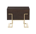 Moontide - Glam Beige Velvet and Brushed Brass 4-Piece Bedroom Set
