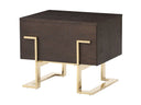 Moontide Modern Smoked Ash & Gold Nightstand