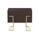 Moontide - Glam Beige Velvet and Brushed Brass Bedroom Set