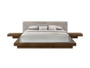 Fleury - Contemporary Cream Fabric and Walnut Bed
