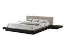 Fleury - Contemporary Cream Fabric and Walnut Bed