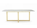 Rocky - Glam White Marble & Brush Gold Dining Table