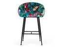 Roxann - Contemporary Floral Velvet Bar Stool