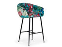 Roxann - Contemporary Floral Velvet Bar Stool