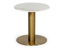 Collins - Glam White Marble & Gold End Table