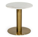 Fairway - Glam White Marble and Brushed Gold Tall End Table