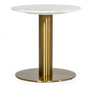 Fairway - Glam White Marble and Brushed Gold Bar Table