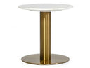Collins - Glam White Marble & Gold End Table