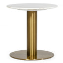 Fairway - Glam White Marble and Brushed Gold End Table