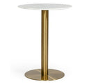Fairway - Glam White Marble and Brushed Gold Tall End Table