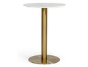 Fairway - Glam White Marble and Brushed Gold Bar Table
