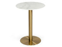 Fairway - Glam White Marble and Brushed Gold Bar Table