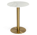 Fairway - Glam White Marble and Brushed Gold End Table