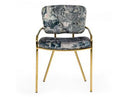Farnon - Modern Patterned Velvet and Gold Dining Chair