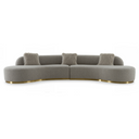 Frontier - Glam Grey Fabric Curved Sectional Sofa