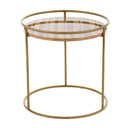 Gilcrest - Glam Brown and Gold Marble End Table