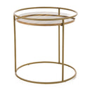 Gilcrest - Glam Brown and Gold Marble End Table