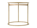 Fairway - Glam White Marble and Brushed Gold End Table