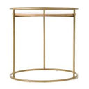 Gilcrest - Glam Brown and Gold Marble End Table