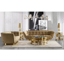 Granby - Glam Mustard and Gold Fabric Chair