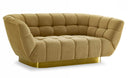 Granby - Glam Mustard and Gold Fabric Loveseat