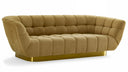 Granby - Glam Mustard and Gold Fabric Sofa