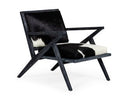 Whitney - Modern Blue & Walnut Accent Chair & Ottoman