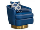 Niagra - Glam Blue and Gold Fabric Accent Chair