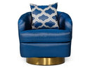 Niagra - Glam Blue and Gold Fabric Accent Chair