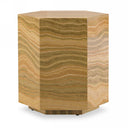 Lacuna - Glam Amber and Gold Marble End Table