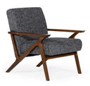 Candea - Mid-Century Walnut and Grey Compact Loveseat
