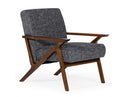 Candea - Mid-Century Walnut and Grey Accent Chair