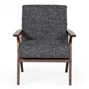 Candea - Mid-Century Walnut and Grey Accent Chair