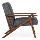 Candea - Mid-Century Walnut and Grey Compact Loveseat