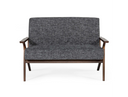 Candea - Mid-Century Walnut and Grey Compact Loveseat