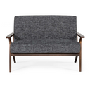Candea - Mid-Century Walnut and Grey Accent Chair