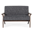 Candea - Mid-Century Walnut and Grey Compact Loveseat