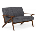 Candea - Mid-Century Walnut and Grey Compact Loveseat