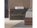 Rado Modern Walnut & Stucco Nightstand