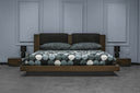 Fantasia - Contemporary Dark Walnut and Dark Grey Bed