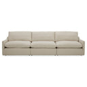 Fedora - Modern White Fabric Sectional Sofa + Ottoman