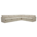 Fedora - Modern White Fabric Sectional Sofa + Ottoman