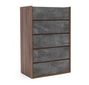 Lamont + Rado - Modern Beige Fabric + Walnut 4-Piece Bedroom Set