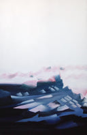 Modern Blue Framed Oil Painting