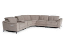 Lloyd - Modern Light BrownFabric Sectional with Three Recliners