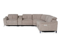 Lloyd - Modern Light BrownFabric Sectional with Three Recliners